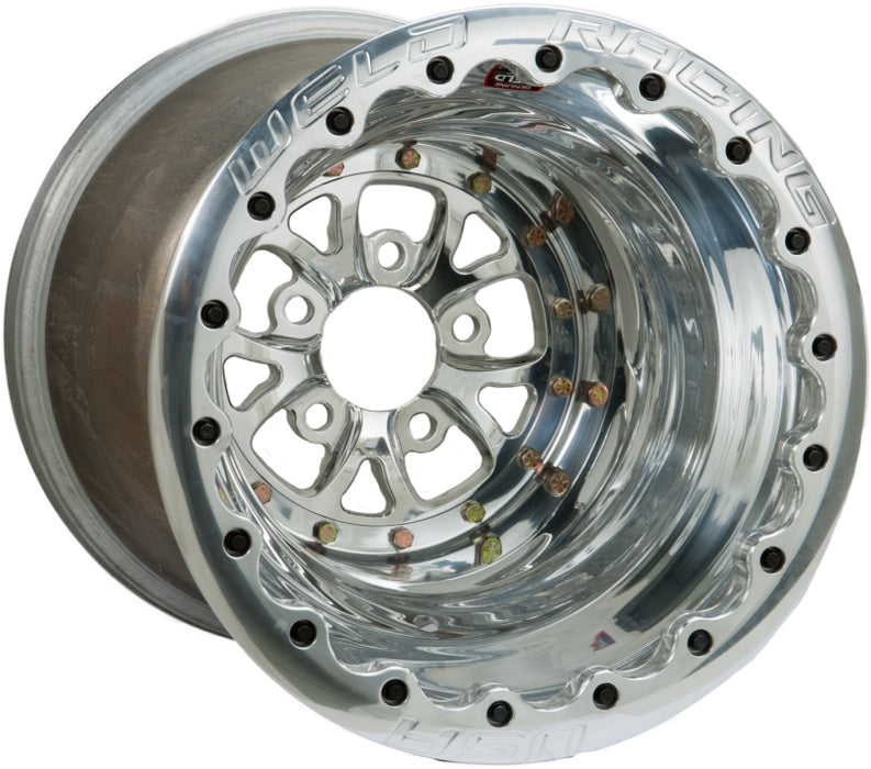 Weld V-Series 16x16 / 5x4.75 BP / 4in. BS Polished Wheel Polished Double Beadlock 84P-616278UP