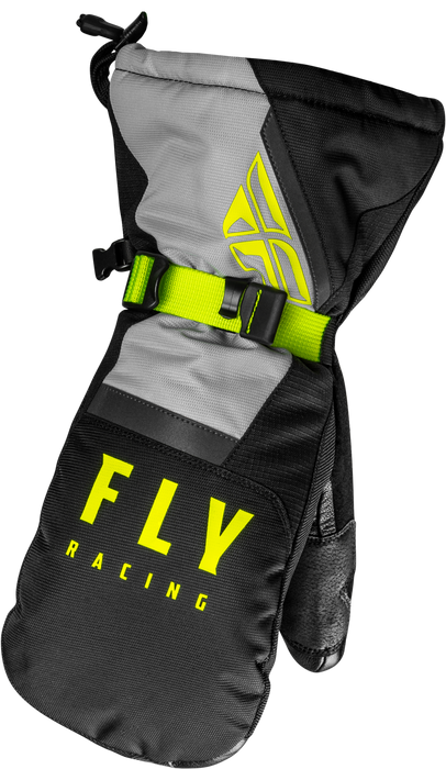 Fly Racing 2023 Snow Cascade Mitten (Black/Grey/Hi-Vis, X-Small)