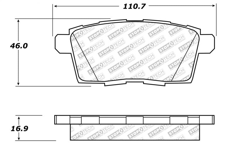 StopTech 07-15 Mazda CX-5/CX-7/CX-9 Street Brake Pads w/Hardware Rear 305.1259