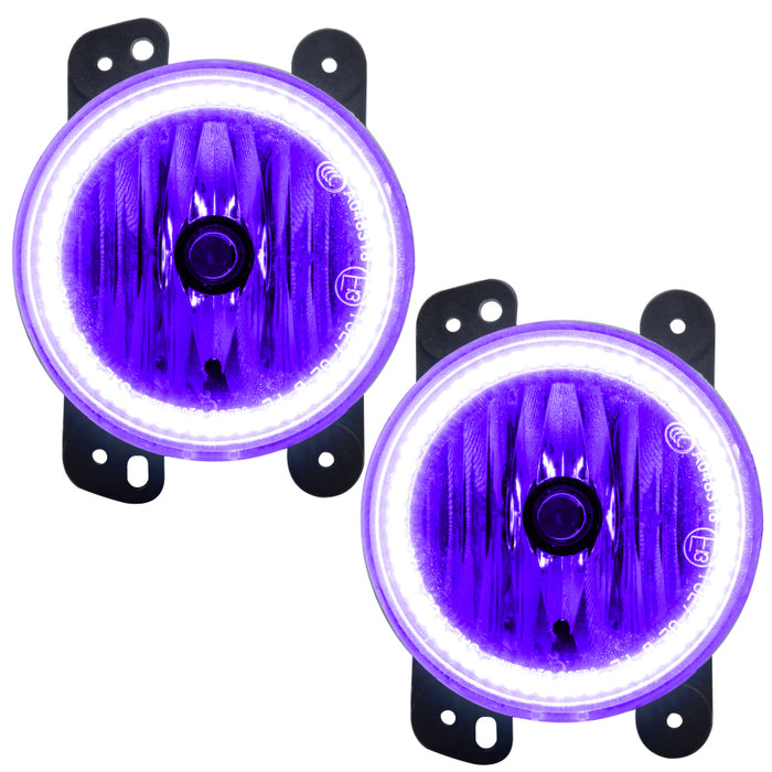 Oracle Lighting 07-09 compatible with Jeep Wrangler JK Pre-Assembled LED Halo Fog Lights -UV/Purple SEE WARRANTY 7080-007