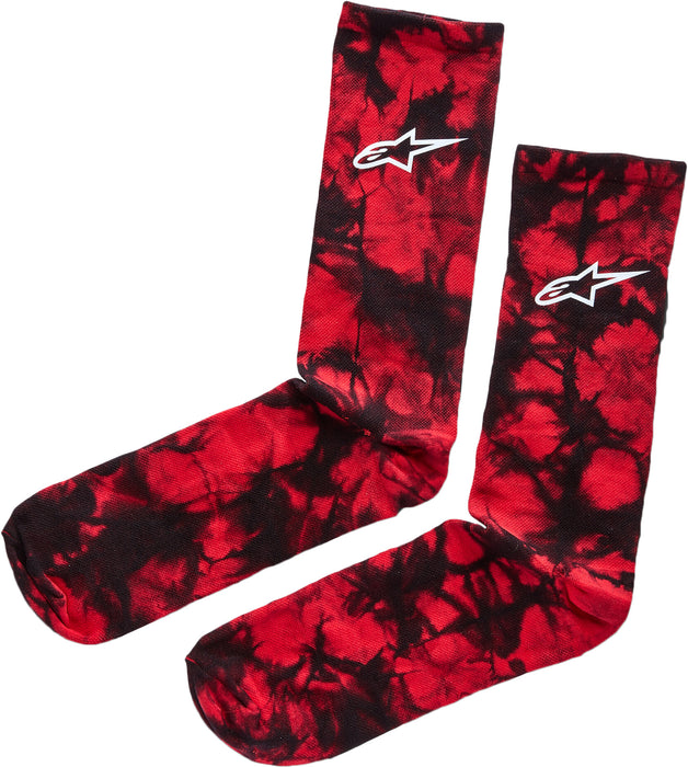 Alpinestars Tie Dye Crew Socks Red XL, Multi, one_Size