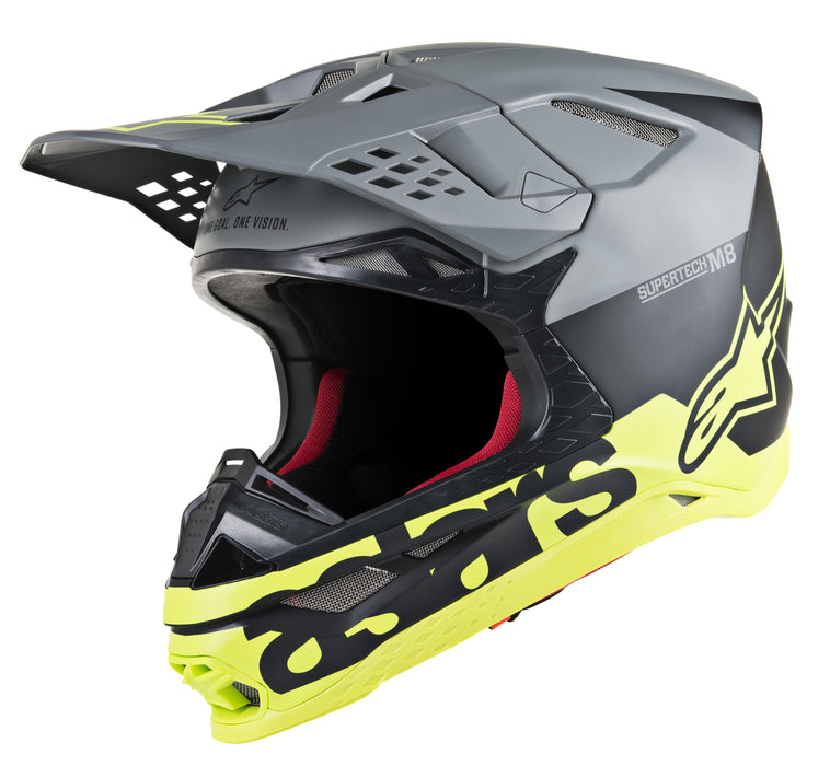 Alpinestars Supertech M8 Helmet - Radium (X-Small) (Black/Grey/Yellow) (8301519-1305-XS)