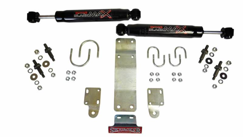 Skyjacker Dual Steering Damper Kit w/ Black Max 2007-2017 Jeep Wrangler (JK) (Use w/ OEM Tie Rods)