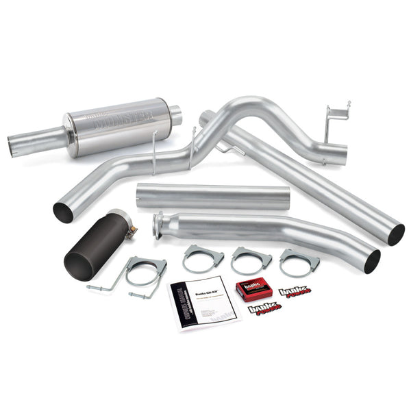 Banks Power 02 Compatible with Dodge 5.9L Ext Cab Git-Kit SS Single Exhaust w/ Black Tip 49362-B