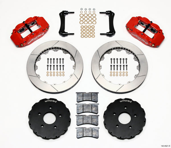 Wilwood Narrow Superlite 6R Front Hat Kit 13.06in Red 2005-up Corvette C6 140-8921-R