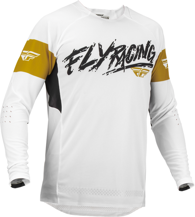 Fly Racing 2023 Adult Evolution DST L.E. Jersey (White/Gold/Black, Medium)