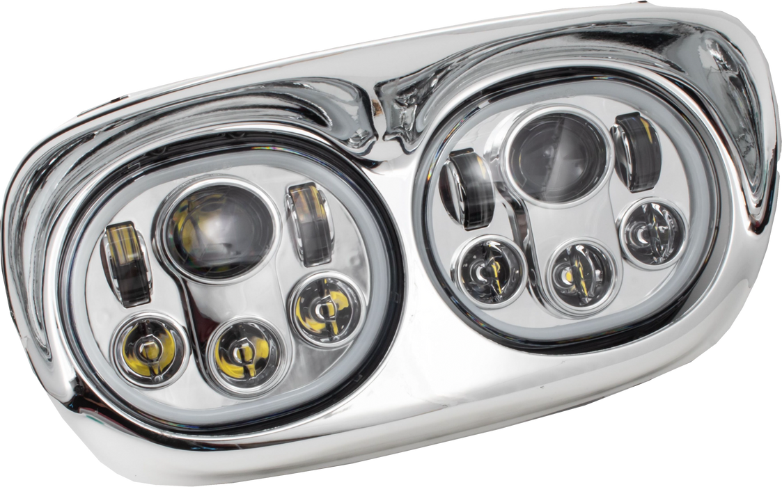 Letric Lighting Co. LLC-LRHP-HCC Dual 5.75in. Projector LED Headlight Assembly - With Full HALO in Chrome Housing