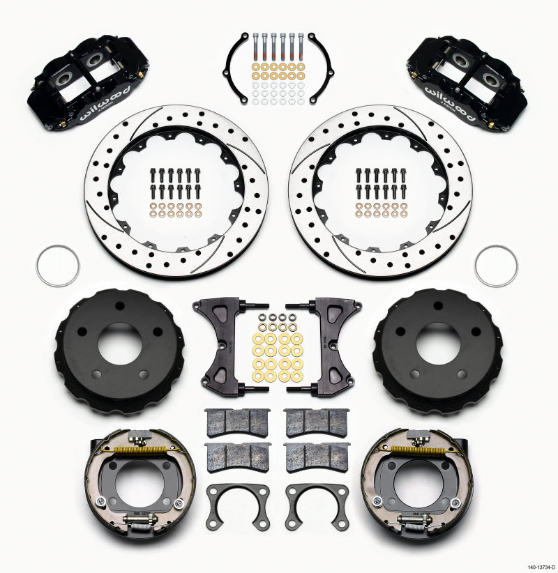Wilwood Narrow Superlite 4R Rear P-Brk Kit 12.88in Drilled Big Ford 2.00in Off Bronco 5 x 5.50 140-13734-D