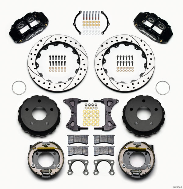 Wilwood Narrow Superlite 4R Rear P-Brk Kit 12.88in Drilled Big Ford 2.00in Off Bronco 5 x 5.50 140-13734-D