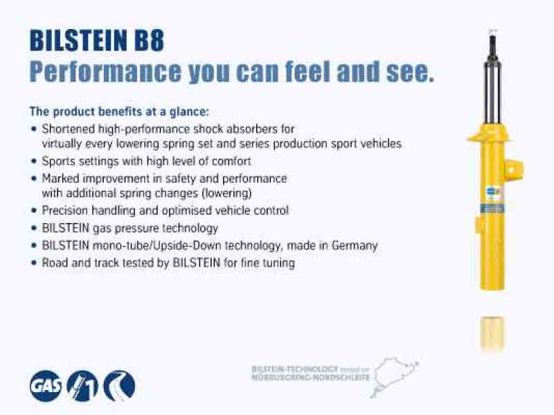 Bilstein B8 (SP) BMW 3 Series Front Left 36mm Monotube Strut Assembly **SPECIAL ORDER** Fits select: 2002-2003 BMW 325 IT, 2004-2005 BMW 325 IS SULEV