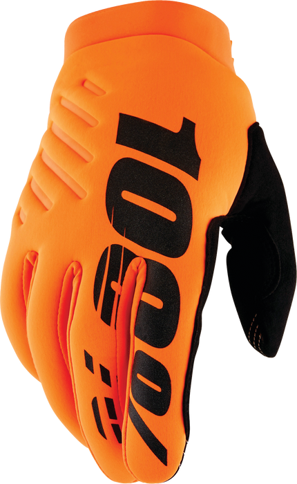 100% Brisker Youth Gloves Fluo Orange/Black Xl 10004-00007