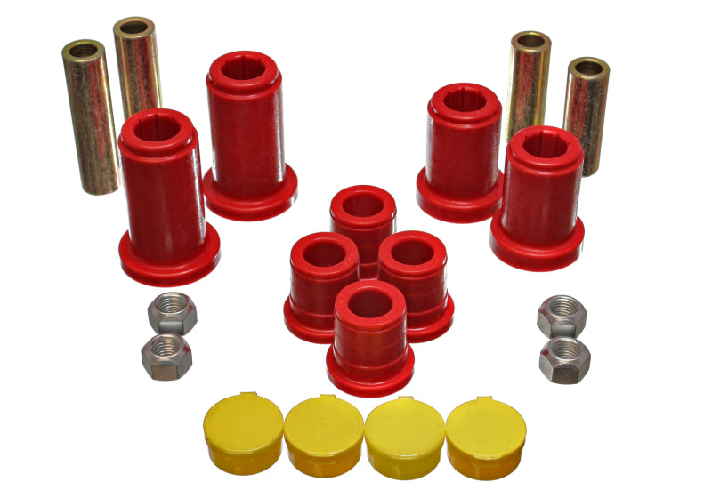 Energy Suspension 98-99 Tahoe/Yukon/Denali / 98-95 K5 Blazer 4WD Red Front End C/A Bushing Set 3.3180R