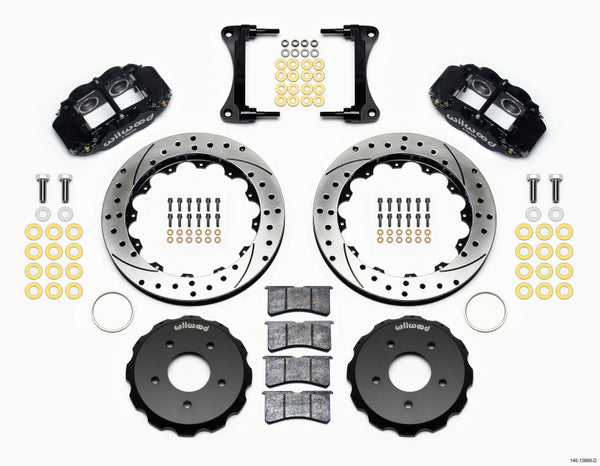 Wilwood Narrow Superlite 4R Front Hat Kit 12.88in Drill 2007-Up compatible with Jeep Wrangler 140-13880-D