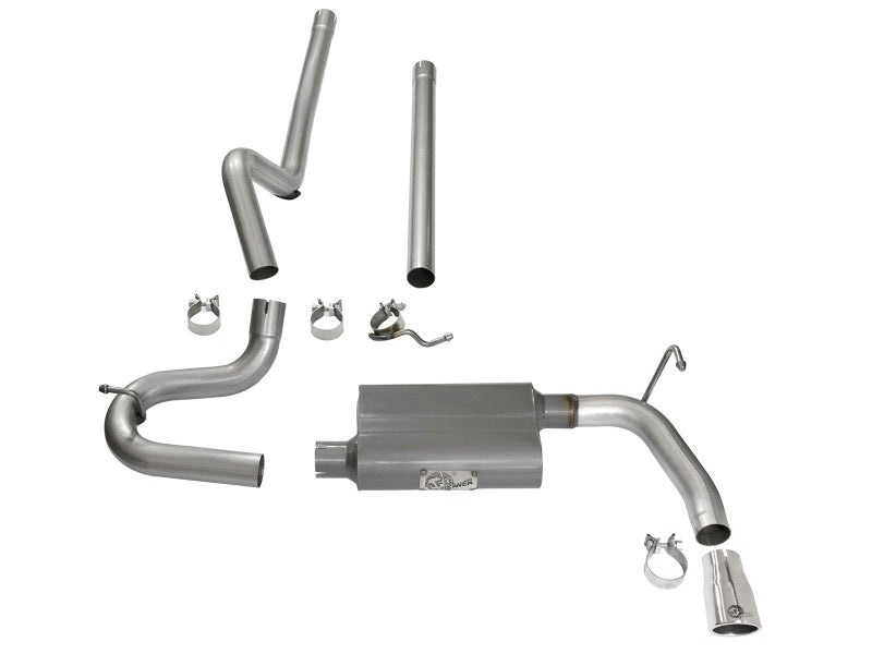 aFe Scorpion 2-1/2in Aluminized Steel Cat Back Exhaust 07-17 compatible with Jeep Wrangler V6-3.6/3.8L (4 Dr) 49-08044-1P