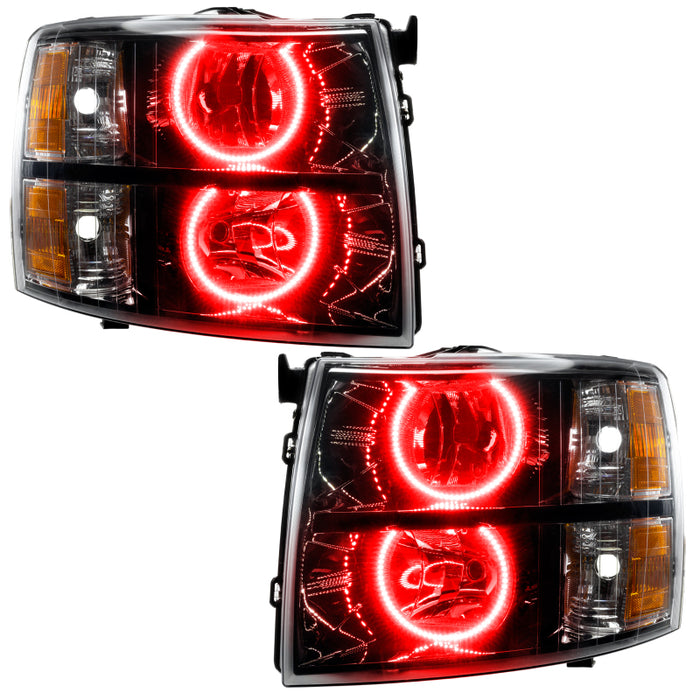 Oracle Lighting 07-13 Chevrolet Silverado Assembled Halo Headlights Round Style -Red SEE WARRANTY 7105-003