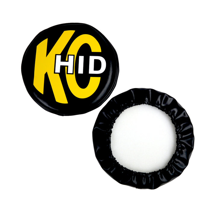 KC HiLiTES 8in. Round Soft Cover HID (Pair) Black w/Yellow Brushed KC Logo 5818