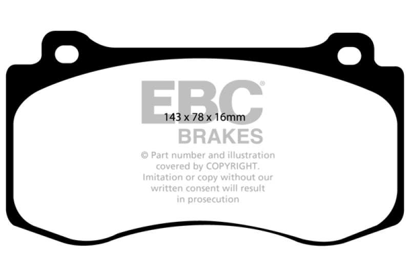 EBC 06-10 compatible with Jeep Grand Cherokee SRT-8 6.1L Extra Duty Front Brake Pads ED91764