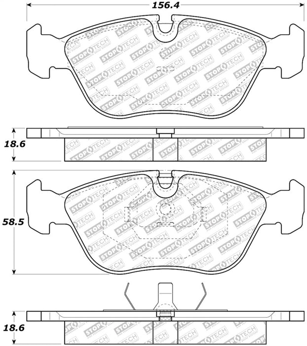 StopTech Street Select Brake Pads Rear 305.0618