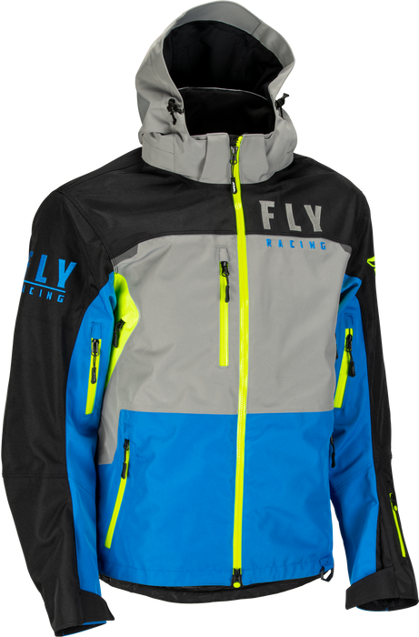 Fly Racing 2023 Carbon Jacket (Blue/Hi-Vis, Large)