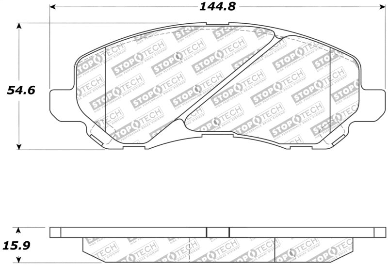 StopTech Street Touring 07-10 compatible with Jeep Compass/Patriot Front Brake Pads 308.0866