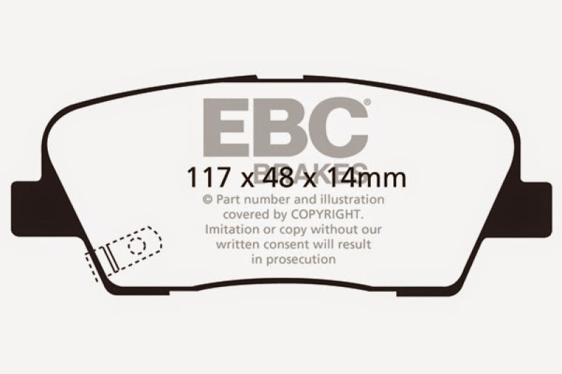 EBC 06-09 Hyundai Entourage 3.8 Ultimax2 Rear Brake Pads UD1284