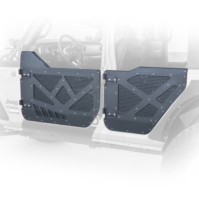 DV8 18-22 compatible with Jeep 4 Door JL/JT Aluminum Half Doors with Perforated Mesh Front HDJL-01F