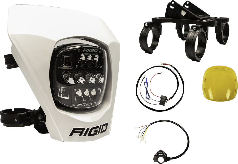 RIGID Adapt XE Extreme Enduro LED Moto Kit - LED Light with 3 Lighting Zones - GPS Module (White) 300417