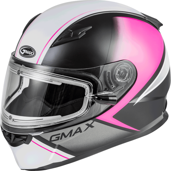 Gmax Ff-49S Hail Snow Helmet W/Elec Shield Matte Blk/Pink/White Sm G4491344