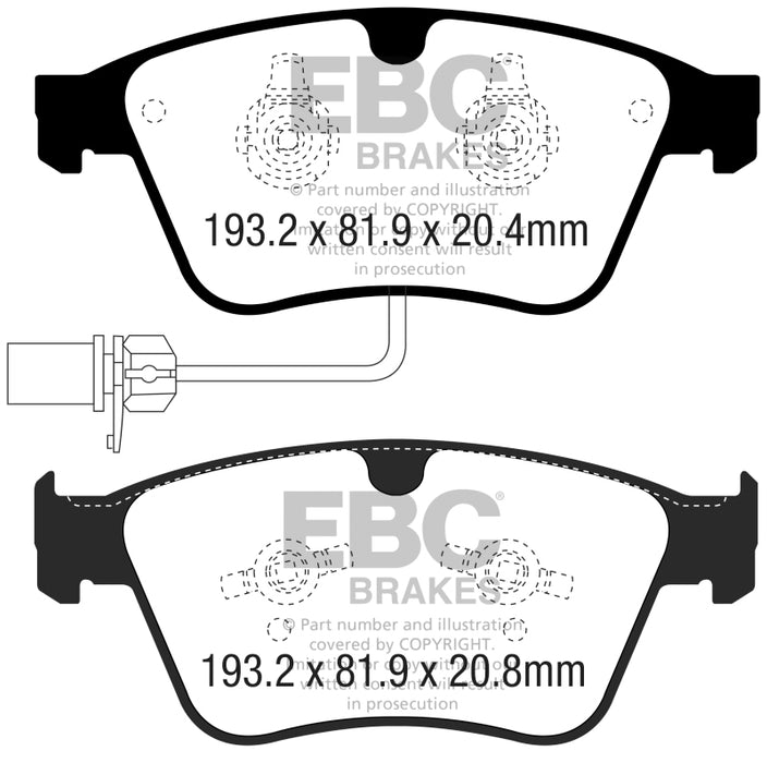 EBC 13-18 Bentley Continental 4.4TT Bluestuff Front Brake Pads DP52317NDX