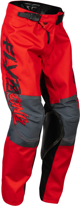 Fly Racing 2023 Youth Kinetic Khaos Pants (Black/Red/Grey, 24)