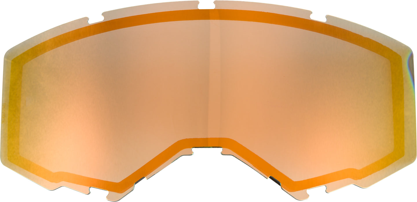 FLY Racing Adult Google Replacment Dual Lens without Vents (Orange Mirror/Smoke, Fits Zone Pro, Zone and Focus Models)