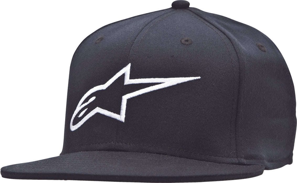 ALPINESTARS Men's Ageless Flatbill Hat, Black/White, Small/Medium