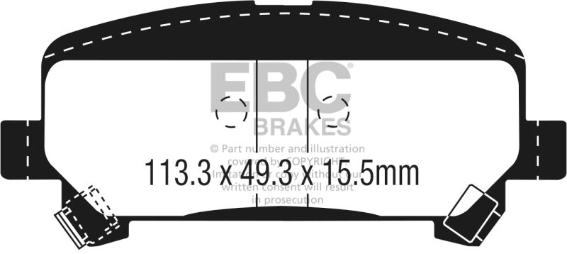 EBC 15+ Chevrolet Colorado 2.5 Ultimax2 Rear Brake Pads UD1806