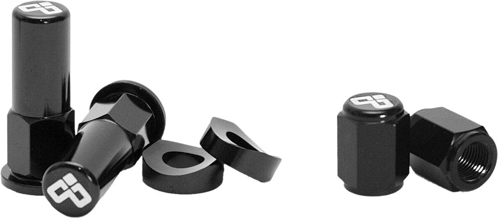 Dubya Rim Lock Nut & Valve Cap Kit Black 68-051B