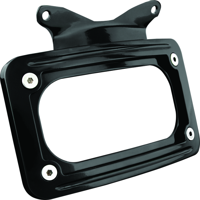 Kuryakyn 3147 Motorcycle Accessory: Curved License Plate Mount for 2010-19 Harley-Davidson Motorcycles, Gloss Black