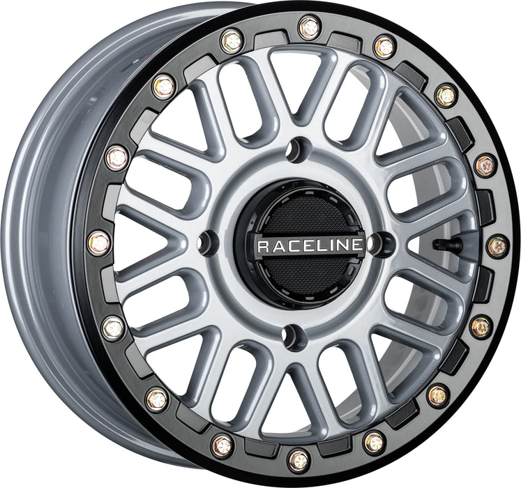 Raceline A93SG-47037+38 Podium Beadlock Wheel - 14x7-6+1 Offset - 4/137 - Black/Gray