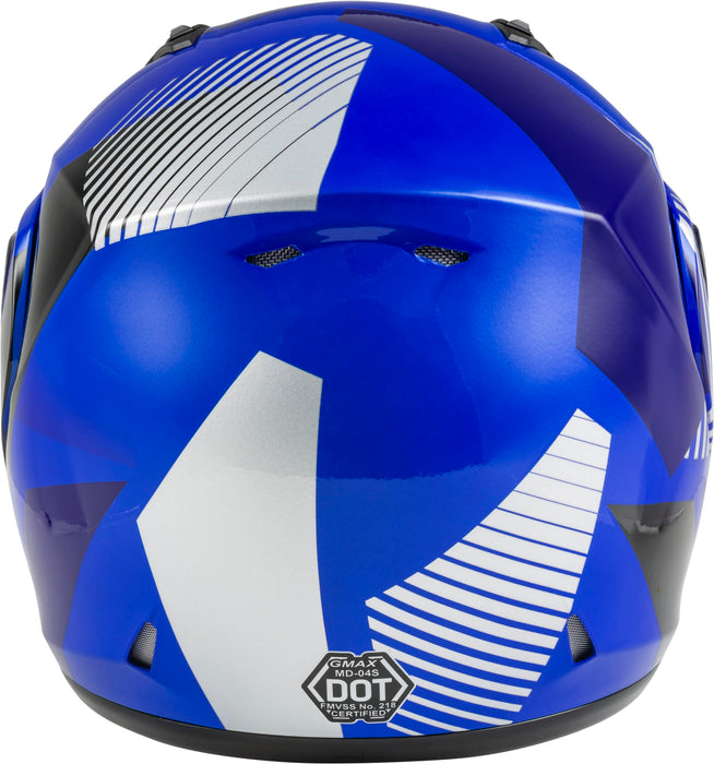 GMAX MD-04S Reserve, Lightweight Modular Helmet for Snow & Motor Sports, Comfortable Full-Face Protection (Blue/Silver/Black)