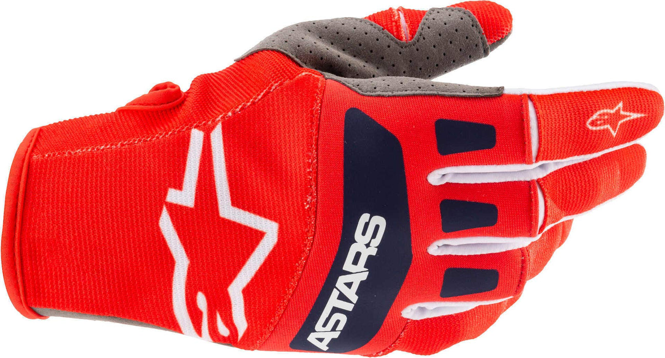 Alpinestars 3561021-337-S Techstar Gloves Bright Red/White/Dark Blue Sm