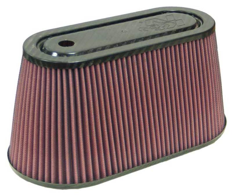 K&N Universal Air Filter Carbon Fiber Top: High Performance, Premium, Replacement Filter: Flange Diameter: 3.5 In, Filter Height: 6 In, Flange Length: 0.9375 In, Shape: Oval Straight, Rf-1038 RF-1038