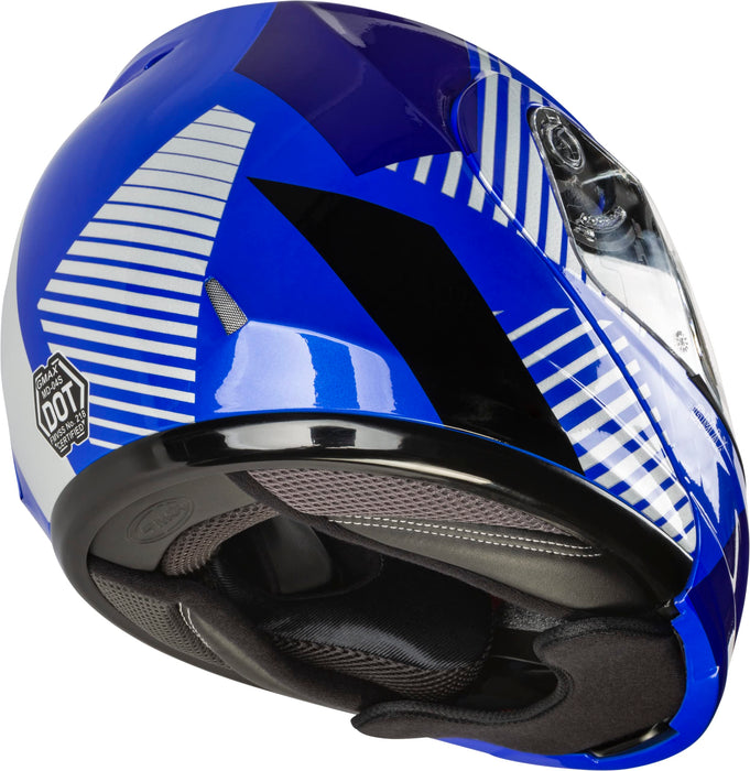 GMAX MD-04S Reserve, Lightweight Modular Helmet for Snow & Motor Sports, Comfortable Full-Face Protection (Blue/Silver/Black)