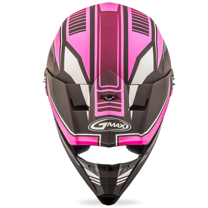 GMAX G3467403TC-14 unisex-adult full-face-helmet-style Helmet (Mx46 Uncle ) (Flat Black/Pink, X-Small)