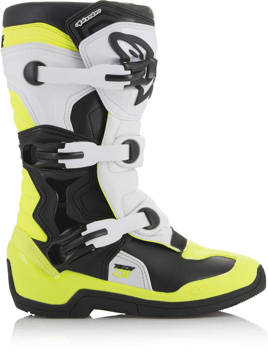 Alpinestars Tech 3S Youth MX Offroad Boots Black/White/Yellow