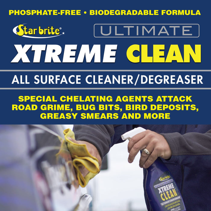 STAR BRITE Ultimate Xtreme Clean - Multi-Surface Cleaner & Degreaser, Perfect for Vinyl, Carpet, Fiberglass, Plastic, Rubber, Metal, Painted Surfaces - 22 OZ (083222P)