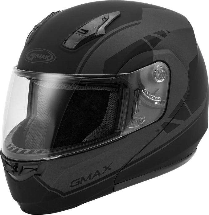 GMAX MD-04 Modualar Dual Sport Helmet (Matte Black/Grey, Large)