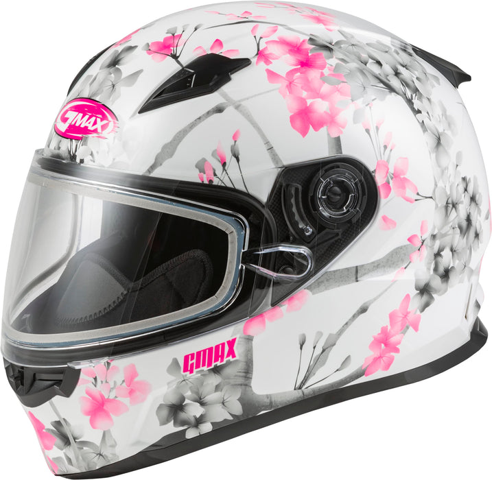 Gmax Ff-49S Full-Face Dual Lens Shield Snow Helmet (White/Pink/Grey, Medium) F2496855