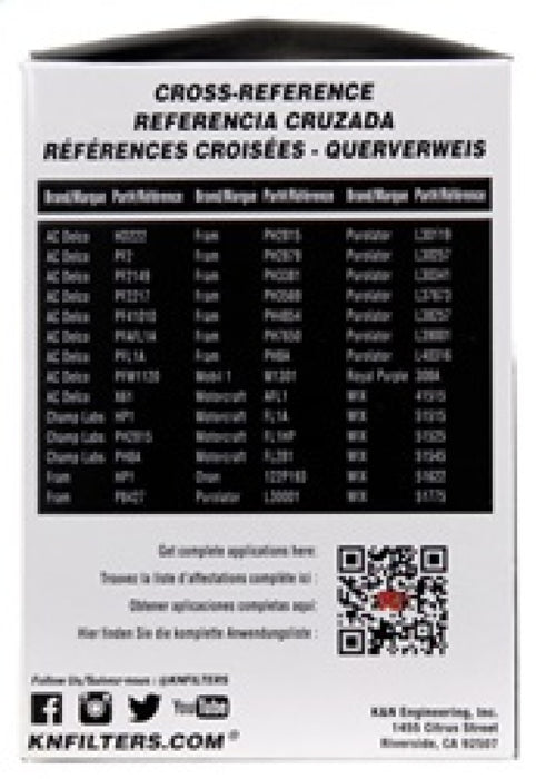 K&N Oil Filter for Ford/Audi/VW/Toyota/Mercury/Mazda/Compatible with Nissan/Compatible with Dodge/Lincoln/Volvo 3.656in OD PS-3001