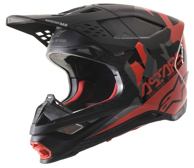 Alpinestars 8302621-1116-2X S.Tech S-M8 Echo Helmet Black/Grey/Red Fluo/M&G 2X