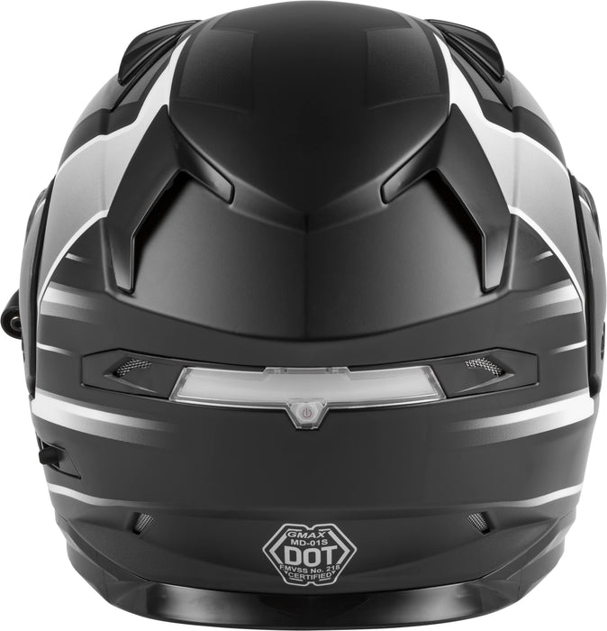 GMAX MD-01S Descendant, DOT Approved Modular Helmet, Electric Dual Lens Shield for Snow & Motor Sports, (Matte Black/White, X-Large)