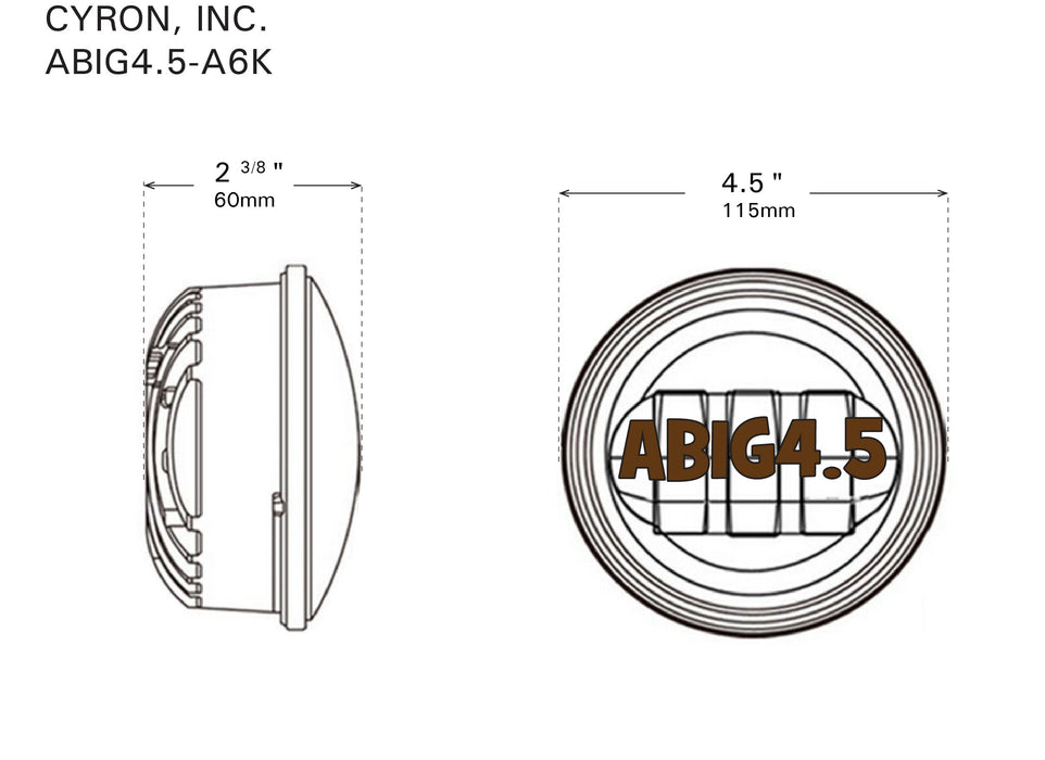 Cyron - ABIG4.5-A6KC - Passing Lamps 4.5" Chrome Harley