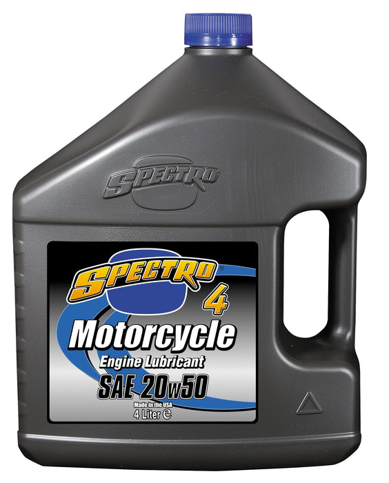 Spectro 4 Motorcycle Engine Lubricant 20w50 Oil (4 Liter Jug)